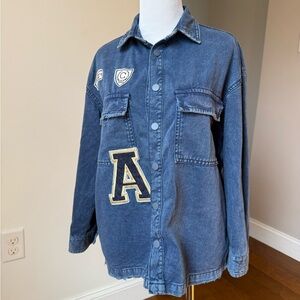 Zara Kids Blue Jean Jacket with Patches